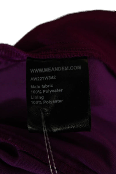 Me + Em Women Cropped Purple Drawstring Polyester Pants Size 8