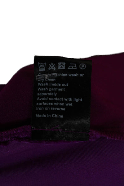 Me + Em Women Cropped Purple Drawstring Polyester Pants Size 8