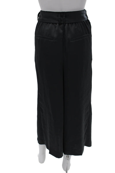 Club Monaco Womens Cropped Black Tie Waist Pants Size 10