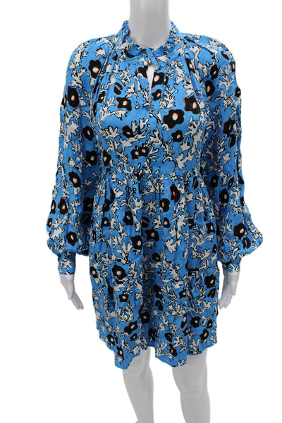 Stine Goya Womens Mini Dress Multicolor Viscose Long Sleeve High Neck Size S
