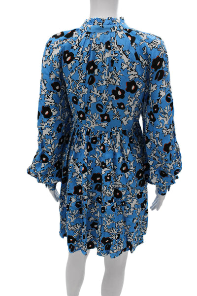 Stine Goya Womens Mini Dress Multicolor Viscose Long Sleeve High Neck Size S