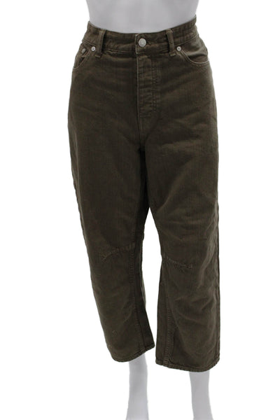Madewell Womens High Rise Cropped Brown Cotton Pants Size 28