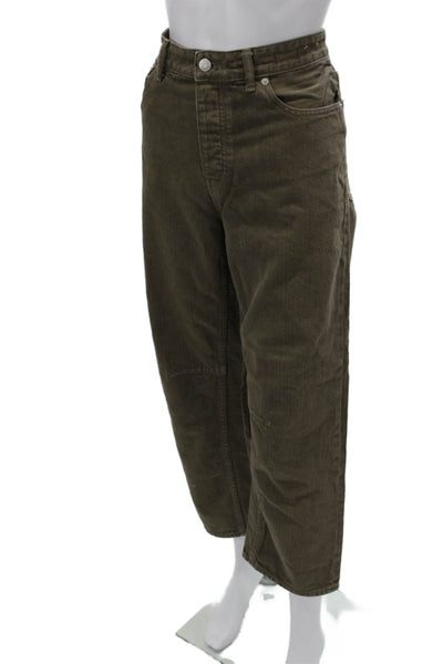 Madewell Womens High Rise Cropped Brown Cotton Pants Size 28