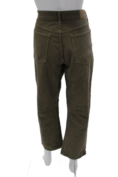 Madewell Womens High Rise Cropped Brown Cotton Pants Size 28