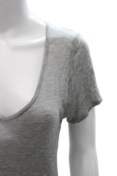 Zadig & Voltaire Womens Basic Gray Modal Scoop Neck Short Sleeve T-Shirt Size S