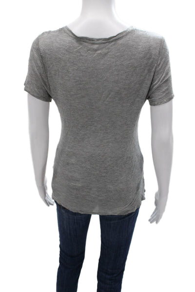 Zadig & Voltaire Womens Basic Gray Modal Scoop Neck Short Sleeve T-Shirt Size S