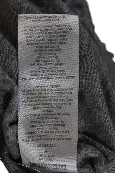 Zadig & Voltaire Womens Basic Gray Modal Scoop Neck Short Sleeve T-Shirt Size S