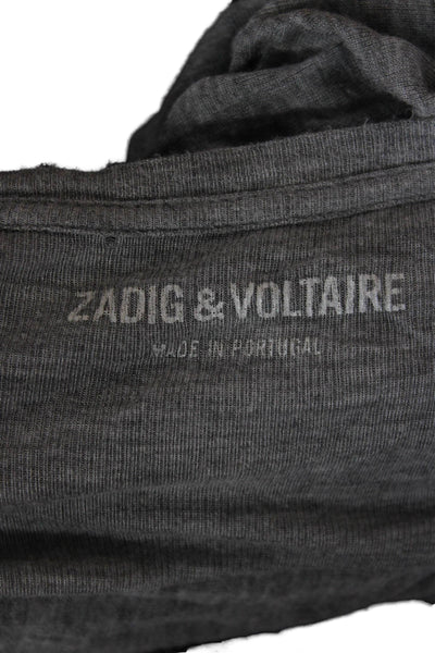 Zadig & Voltaire Womens Basic Gray Modal Scoop Neck Short Sleeve T-Shirt Size S