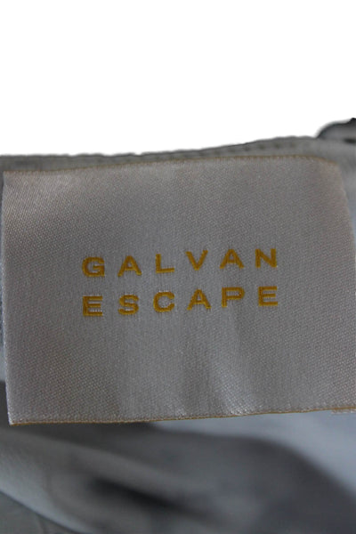 Galvan Escape Women Blouse White V Neck Long Sleeve Abstract Polyester Size 2