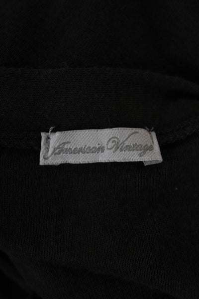 American Vintage Women Green V-Neck Cotton Cardigan Long Sleeve Size M