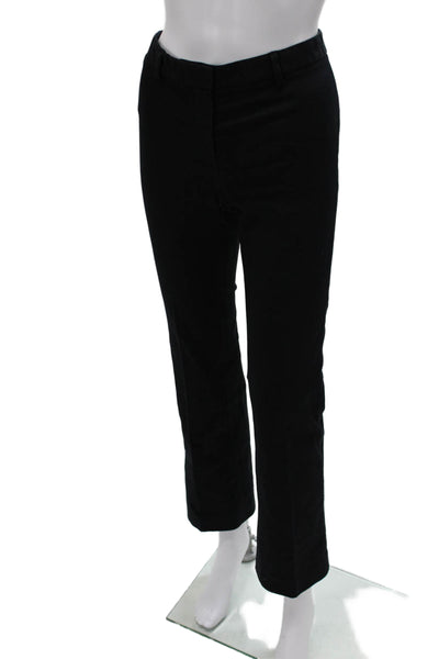 Theory Womens Dress Pants Black Cotton Zip Inseam 29 Size 4