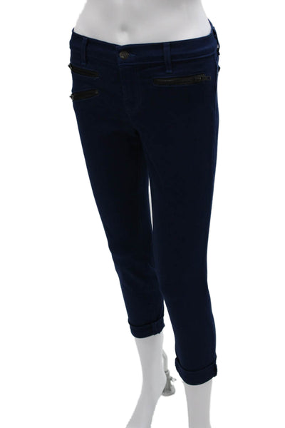 J Brand Womens Cropped Jeans Blue Cotton Mid Rise 24 Inseam Size 26