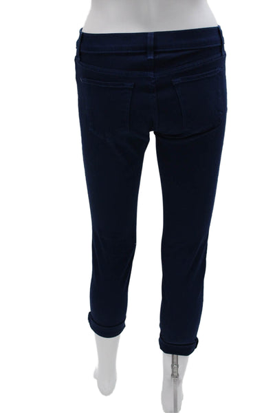 J Brand Womens Cropped Jeans Blue Cotton Mid Rise 24 Inseam Size 26
