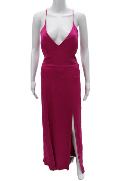 Manning Cartell Womens Maxi Dress Pink V-Neck Sleeveless Zip Size 10