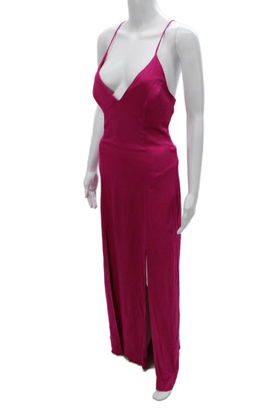 Manning Cartell Womens Maxi Dress Pink V-Neck Sleeveless Zip Size 10