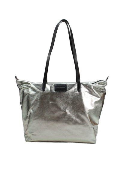 Rebecca Minkoff Women's Zip Closure Intertior Pocket Silver Tote Handbag