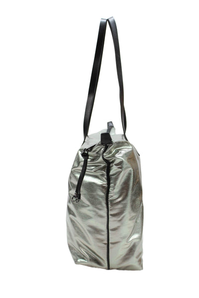 Rebecca Minkoff Women's Zip Closure Intertior Pocket Silver Tote Handbag
