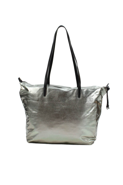 Rebecca Minkoff Women's Zip Closure Intertior Pocket Silver Tote Handbag