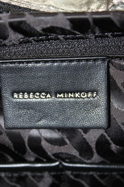 Rebecca Minkoff Women's Zip Closure Intertior Pocket Silver Tote Handbag
