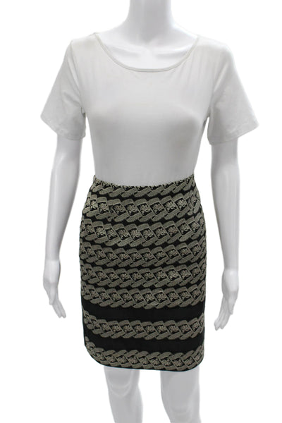 Chantal Thomass Womens Straight Pencil Skirt Black Floral Zip Size 38