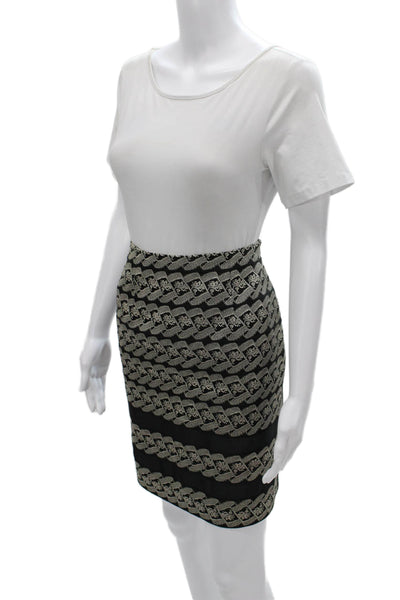 Chantal Thomass Womens Straight Pencil Skirt Black Floral Zip Size 38