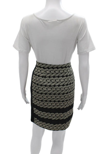 Chantal Thomass Womens Straight Pencil Skirt Black Floral Zip Size 38