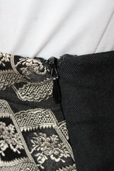 Chantal Thomass Womens Straight Pencil Skirt Black Floral Zip Size 38