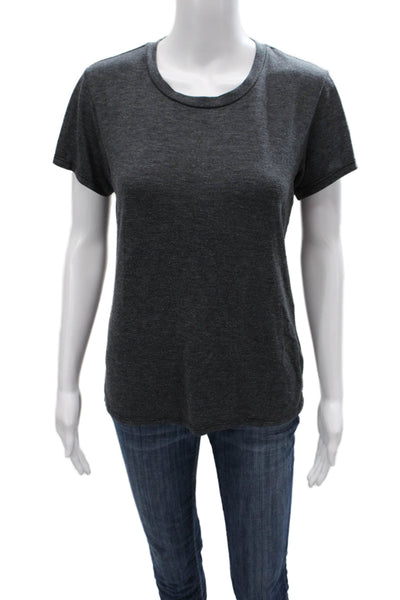 Nation LTD Women Basic Scoop Neck Short Sleeve Gray T-Shirt Pullover Size XS