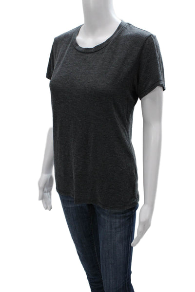 Nation LTD Women Basic Scoop Neck Short Sleeve Gray T-Shirt Pullover Size XS