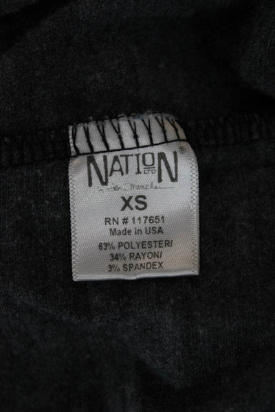 Nation LTD Women Basic Scoop Neck Short Sleeve Gray T-Shirt Pullover Size XS