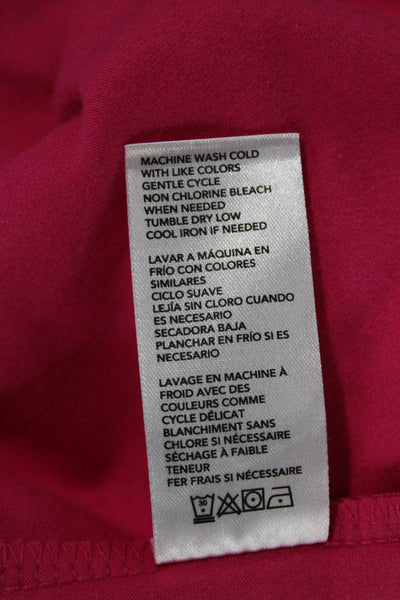 Good American Womens Basic Pink Short Sleeve Crew Neck T-Shirt Cotton Size S