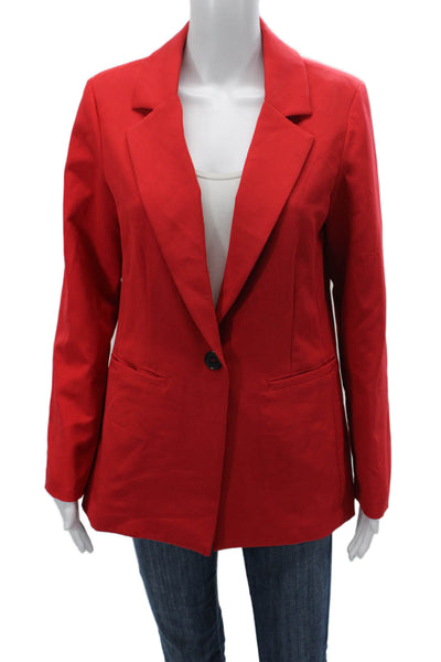Sanctuary Womens Collared Buttoned Long Sleeve Blazer Red Size XS