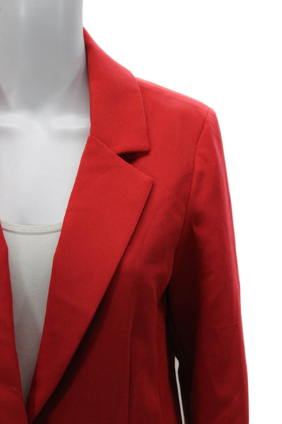Sanctuary Womens Collared Buttoned Long Sleeve Blazer Red Size XS