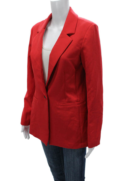 Sanctuary Womens Collared Buttoned Long Sleeve Blazer Red Size XS