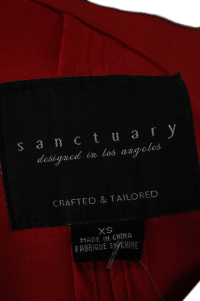 Sanctuary Womens Collared Buttoned Long Sleeve Blazer Red Size XS