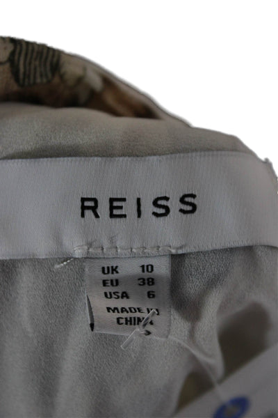 Reiss Women Multi Floral Halter Shift Dress Tie Waist Size 6