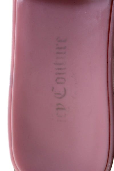 Juicy Couture Womens Jeweled Mule Slide On Sandal Heels Pink Silver Size 9