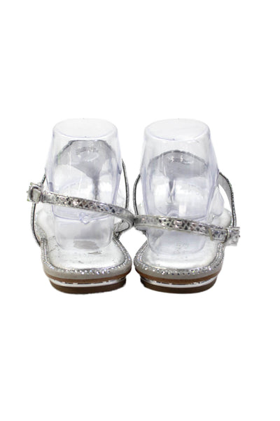 Michael Michael Kors Womens Thong Slingbacks Sandals Silver Size 9 Medium