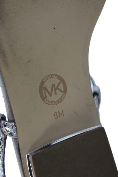 Michael Michael Kors Womens Thong Slingbacks Sandals Silver Size 9 Medium