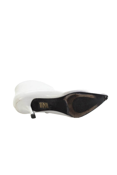 Anine Bing Womens Side Zip Stiletto Pointed Toe Booties White Leather Size 36