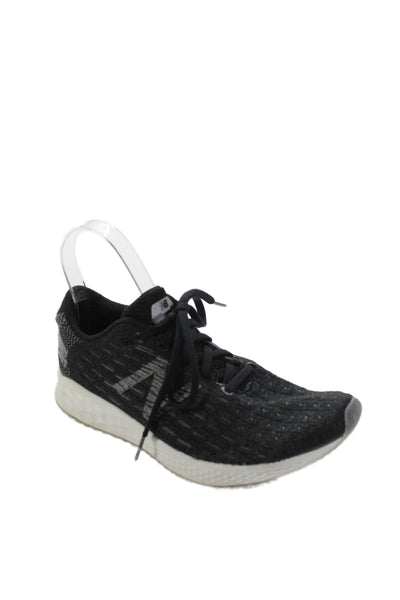 New Balance Womens Lace Up Logo Knit Low Top Sneakers Gray White Size 7