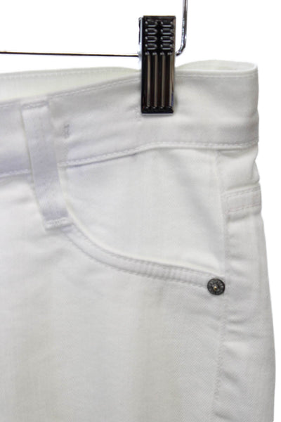 James Jeans Women Skinny White Mid Rise Jeans Cotton Blend Button Size 26