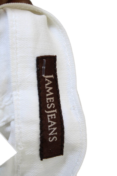 James Jeans Women Skinny White Mid Rise Jeans Cotton Blend Button Size 26