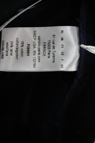 Sandro Women Dress Pants Black Cotton Zip Size 38