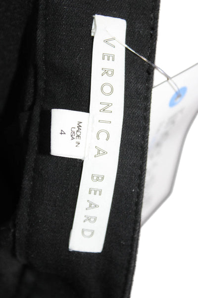 Veronica Beard Women Black Dress Pants Zip Front Sailor 31 Inseam Size 4