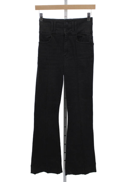 Frame Womens Flared Black Jeans High Rise Cotton Blend Size 26
