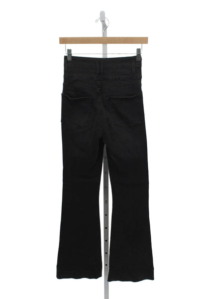 Frame Womens Flared Black Jeans High Rise Cotton Blend Size 26