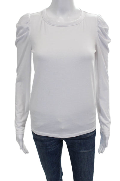 BB Dakota Women White Basic Long Sleeve T-Shirt Size XS