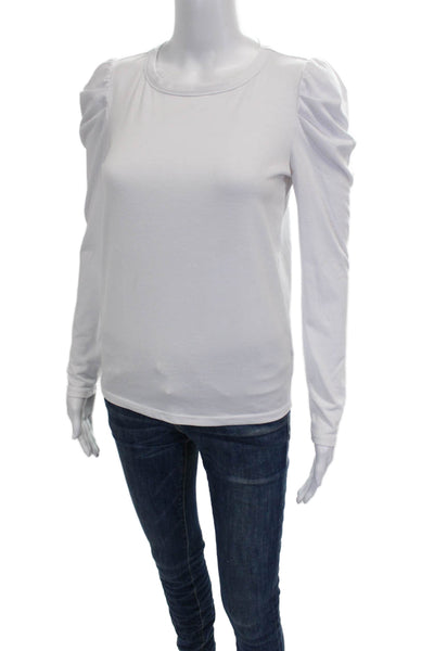BB Dakota Women White Basic Long Sleeve T-Shirt Size XS