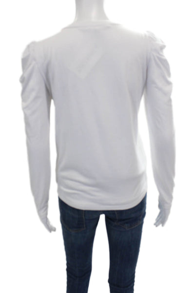 BB Dakota Women White Basic Long Sleeve T-Shirt Size XS